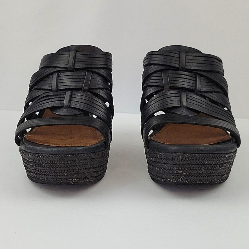 UGG Melinda Platform Mule Espadrille Wedges Black Size 9 - Picture 6 of 11